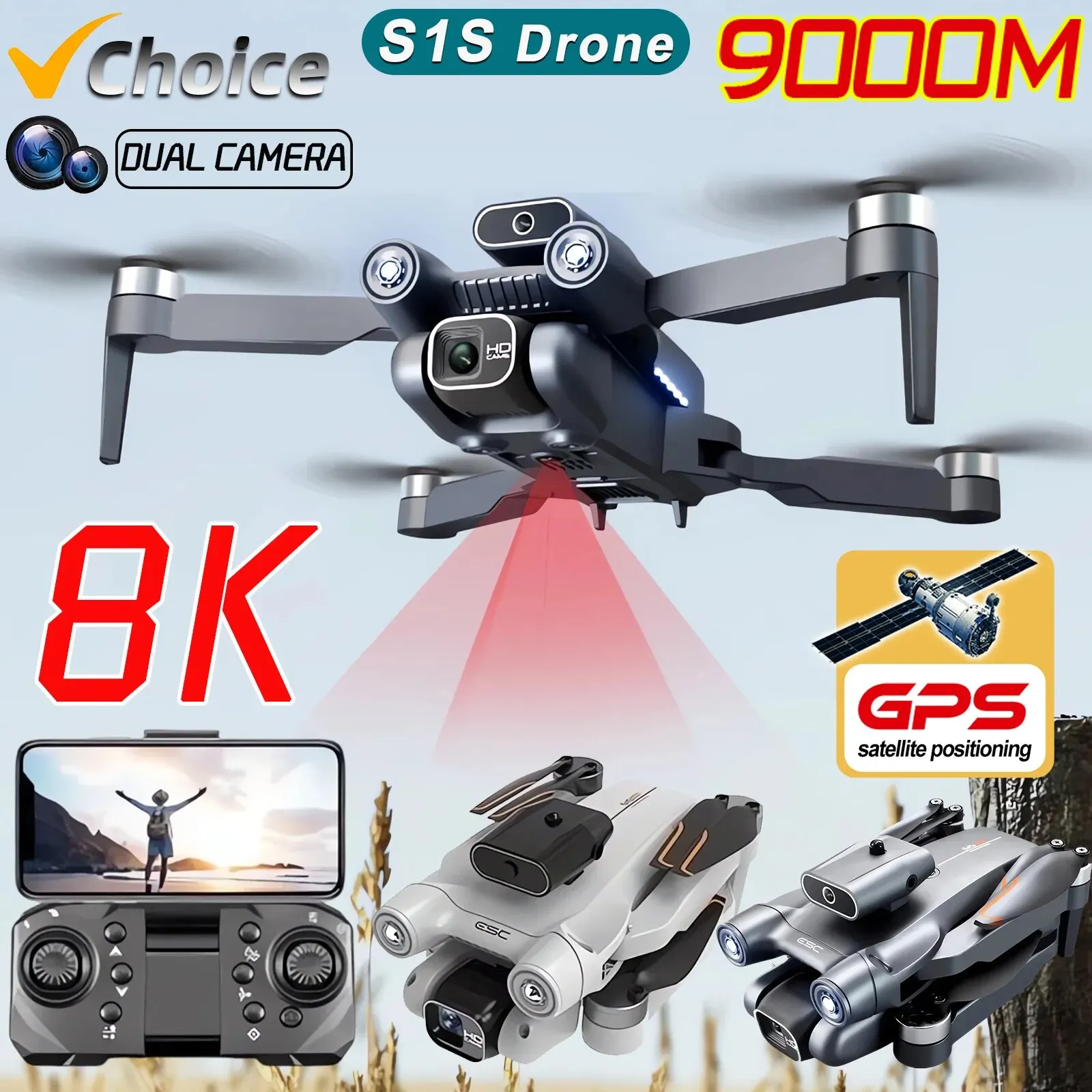 Home Security Cameras Outdoor - Profissional Brushless Motor Drone, GPS Drone,