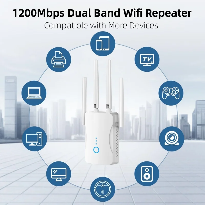 Home Security No Wifi - Repetidor WiFi Dual Band 1200Mbps Sem