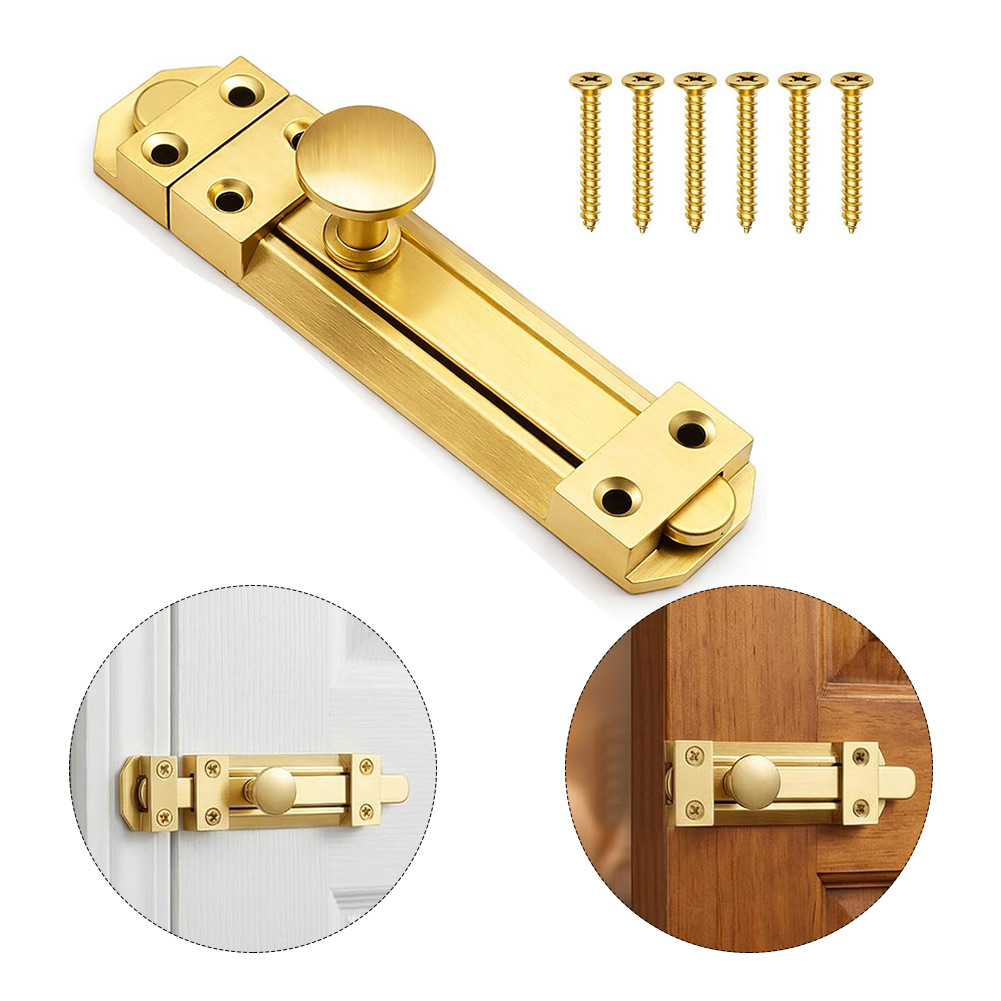 Home Security For Doors - Fechadura de porta deslizante de latão