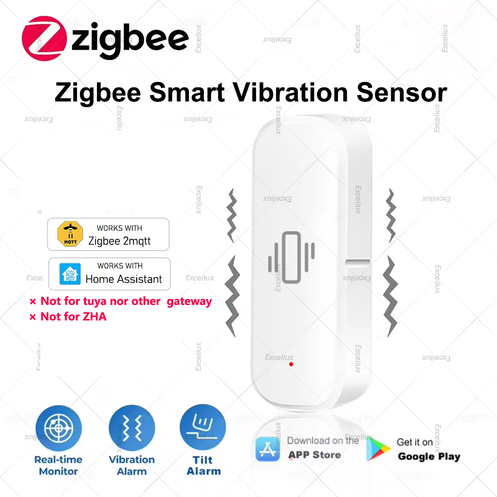 Home Security With Alarm - Zigbee sensor de vibração inteligente proteção