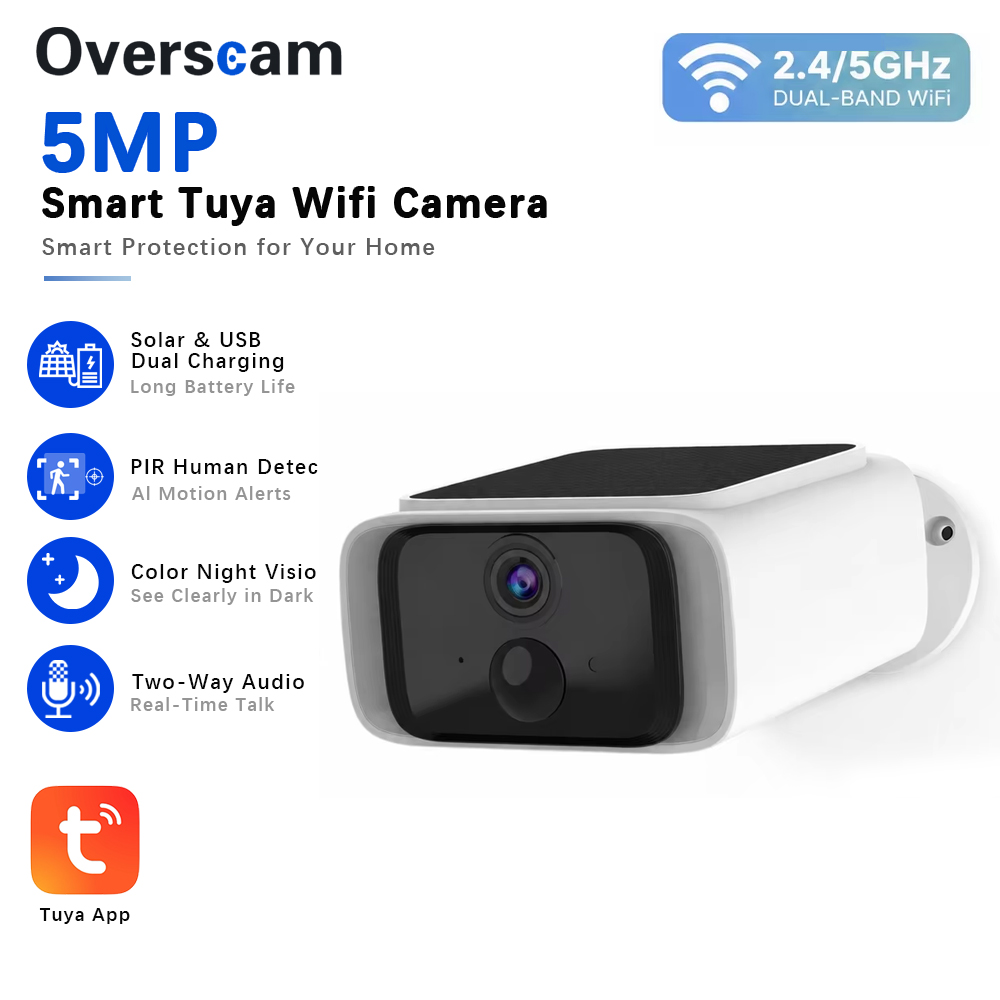 Home Security Guard - Câmera de Segurança Solar Tuya 5MP