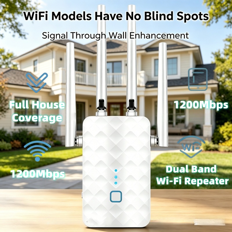 Home Security No Wifi - Repetidor WiFi 1200Mbps Sem Fio 2.4G/5GHz