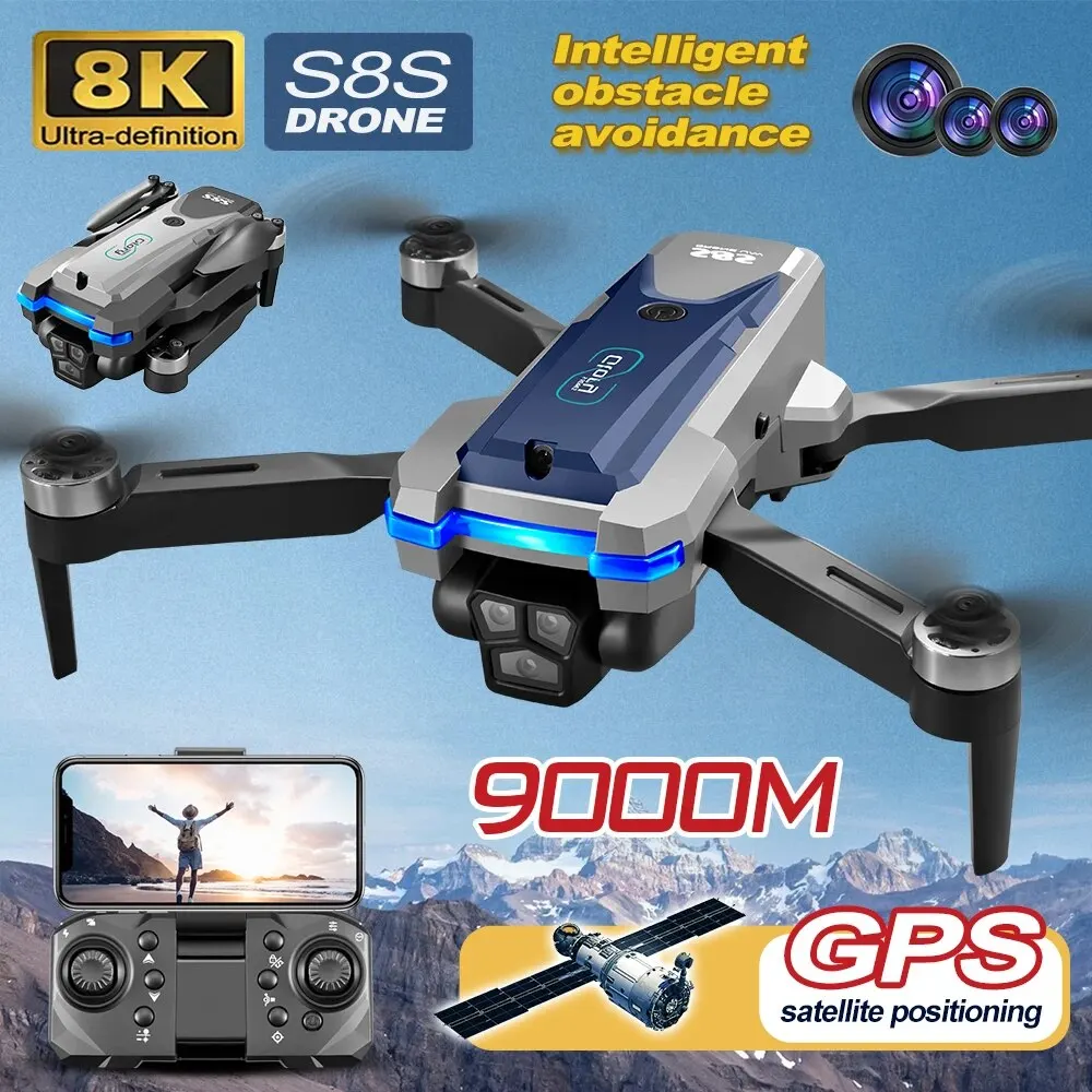 Home Security Cameras Outdoor - Dobrável RC S8S GPS Drone, 5G