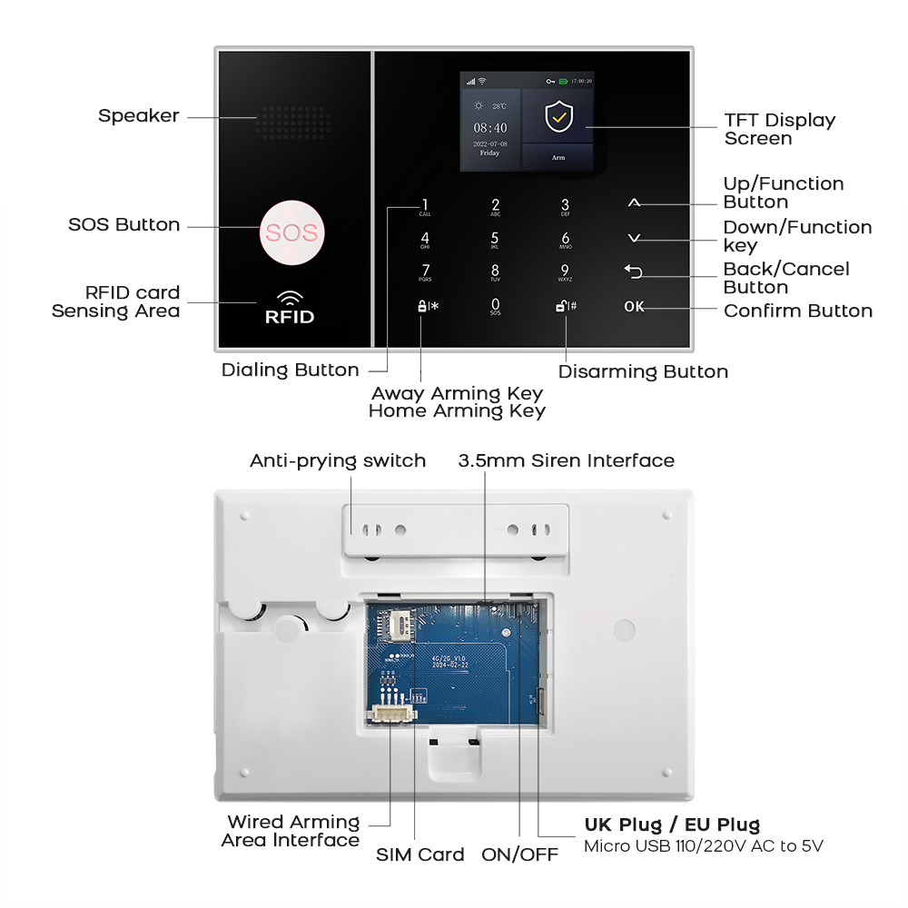 Sistema de Alarme Sem Fio 2.4G - Home Security No Monthly Fee avaliação e preço