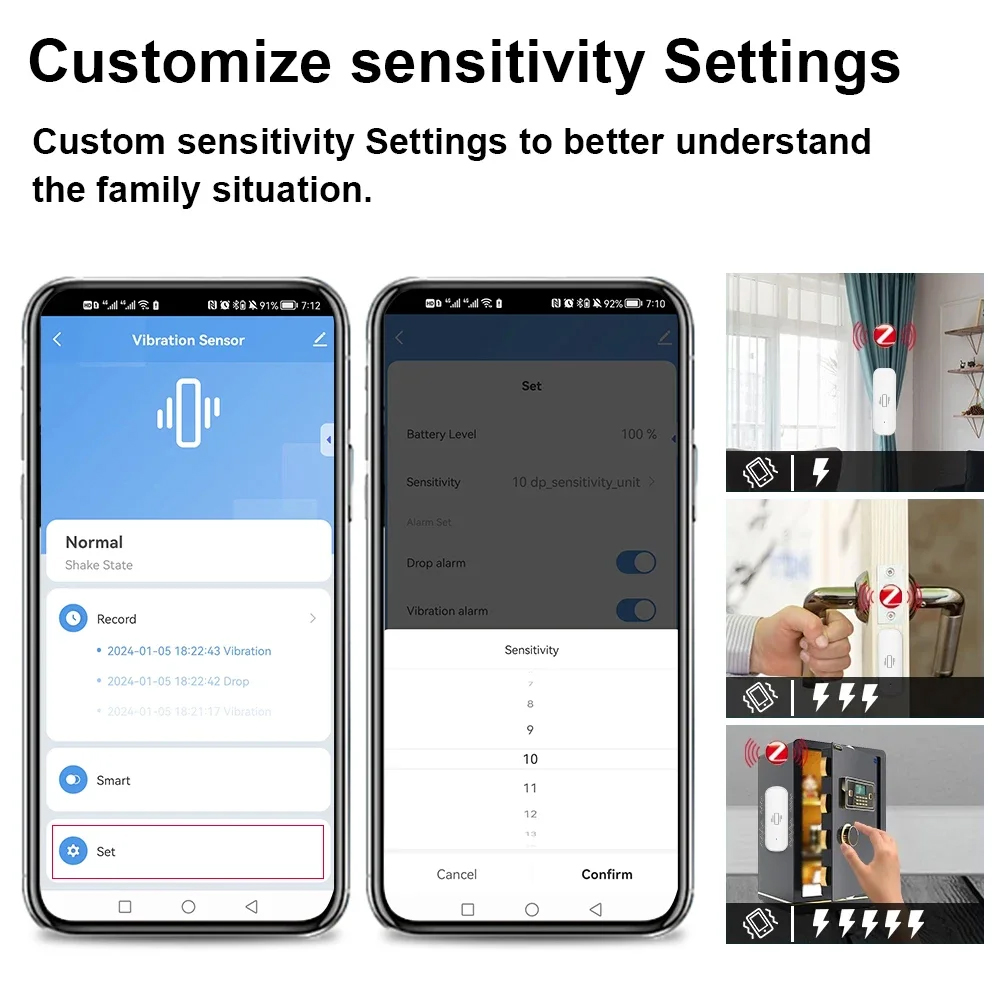 Inteligente zigbee sensor de v - Home Security Guard avaliação e preço