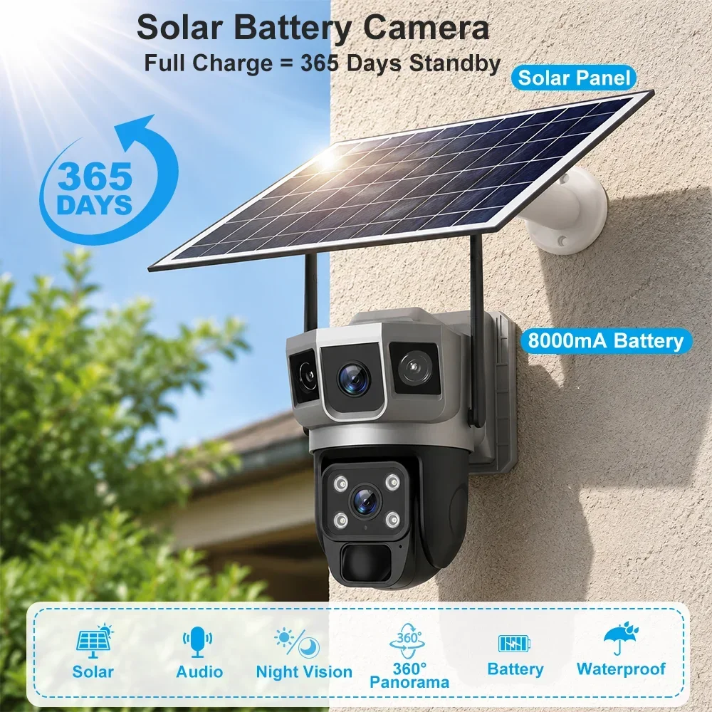 Câmera V380 4K com 3 Telas, 4G - Home Security Guard avaliação e preço