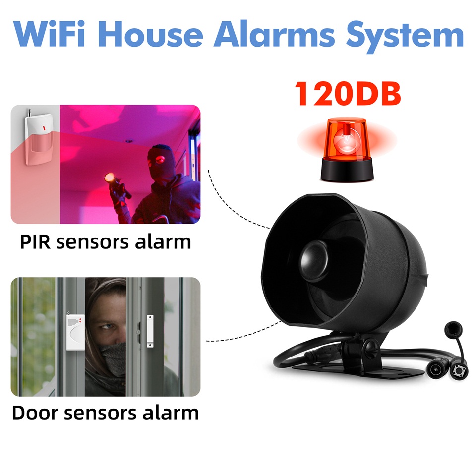 Kerui 120db sirene sistema de  - Home Security No Wifi avaliação e preço