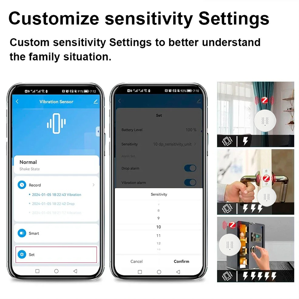 Sensor de Vibração Inteligente - Home Security With Alarm avaliação e preço