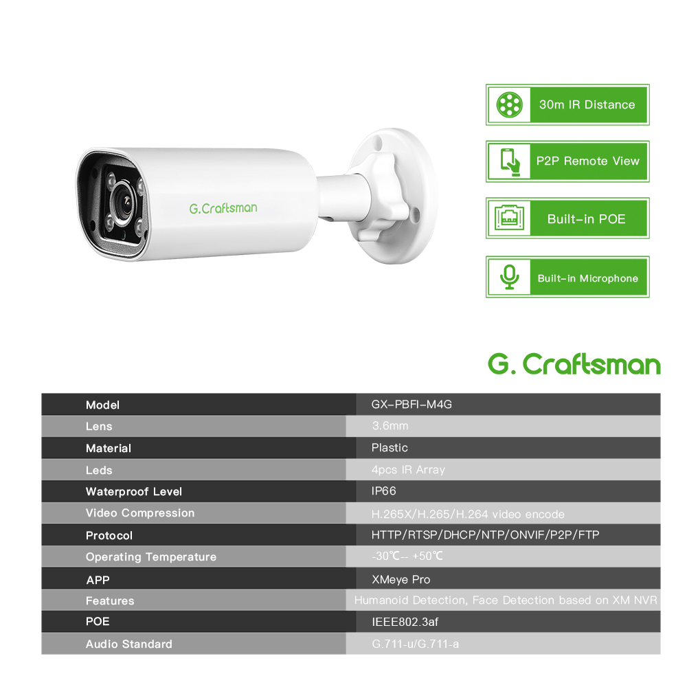 Câmera IP POE C GC PB 4MP, Mic - Home Security Guard avaliação e preço