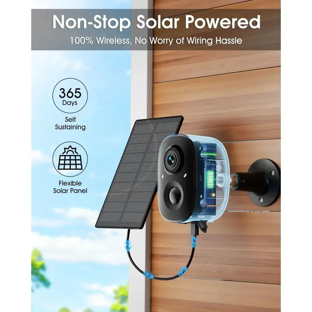 Câmeras de Segurança Solares 2 - Home Security No Monthly Fee avaliação e preço
