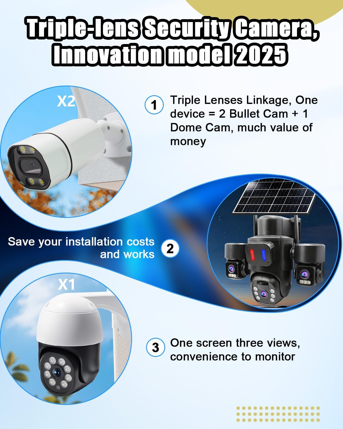 Câmera de Segurança Solar Exte - Home Security No Monthly Fee avaliação e preço